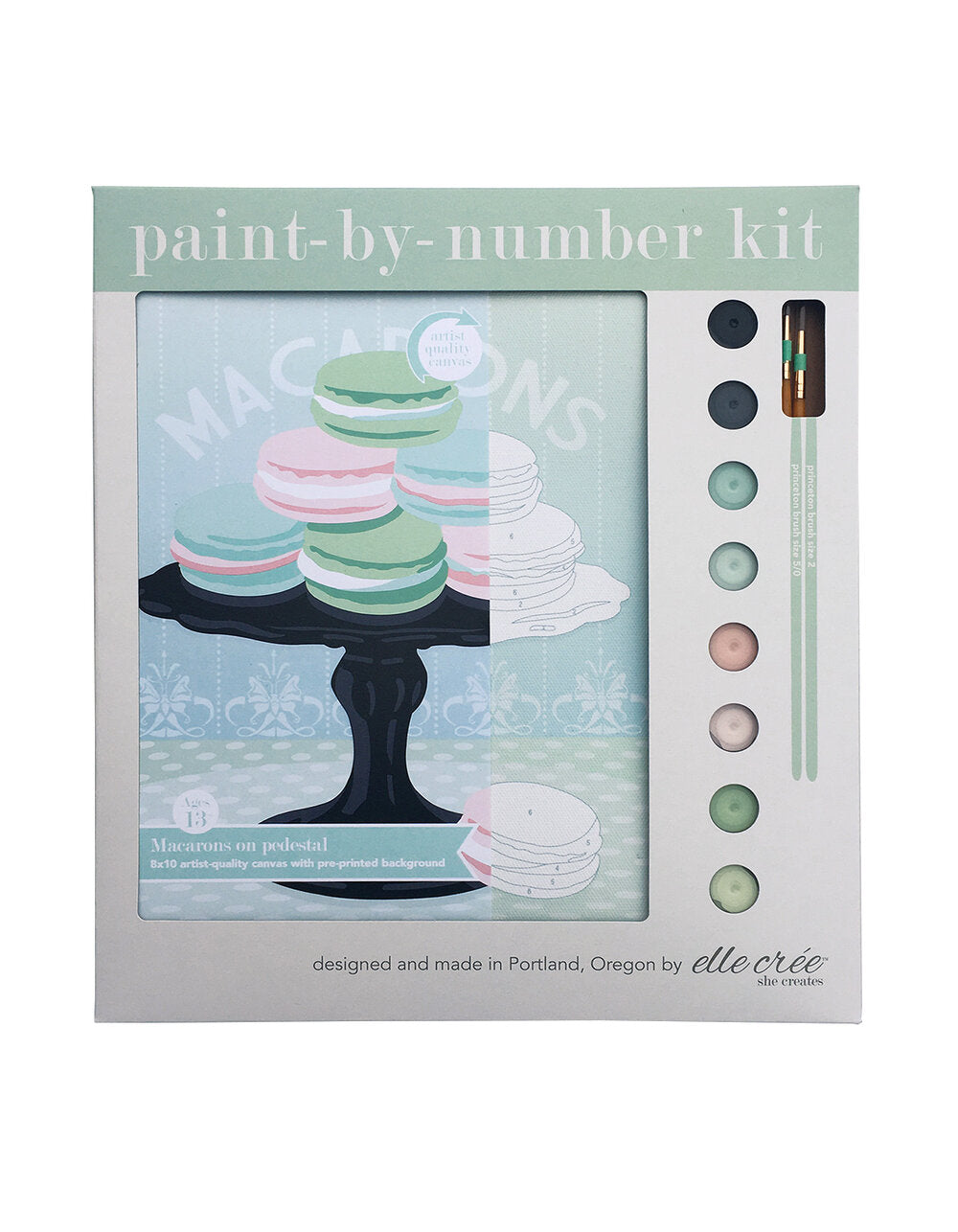 DIY - Paint By Number Kit - Macarons on Pedestal