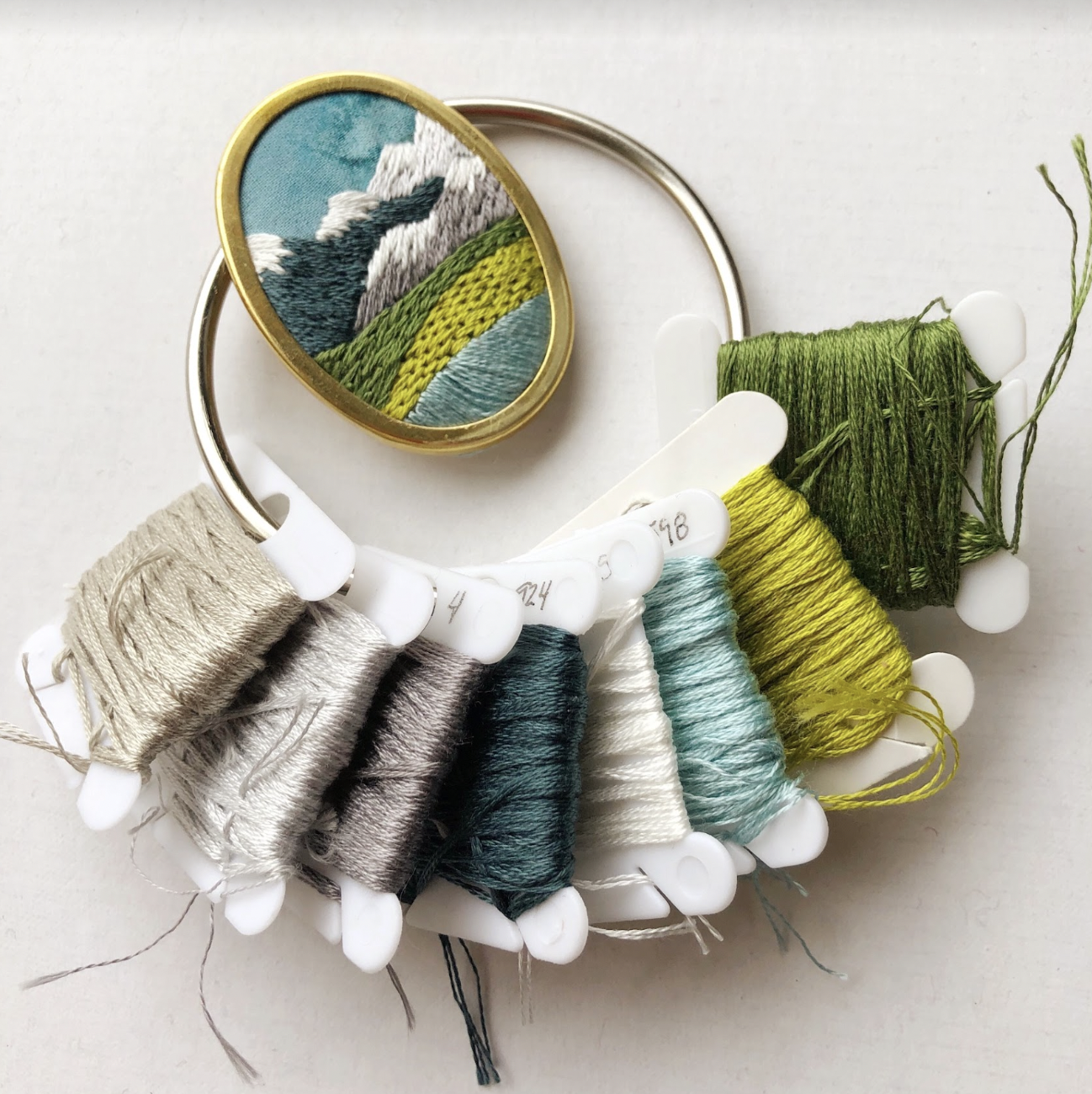 EMBROIDERY CLASS: Stitch A Pacific Northwest Mountain Landscape Pendant