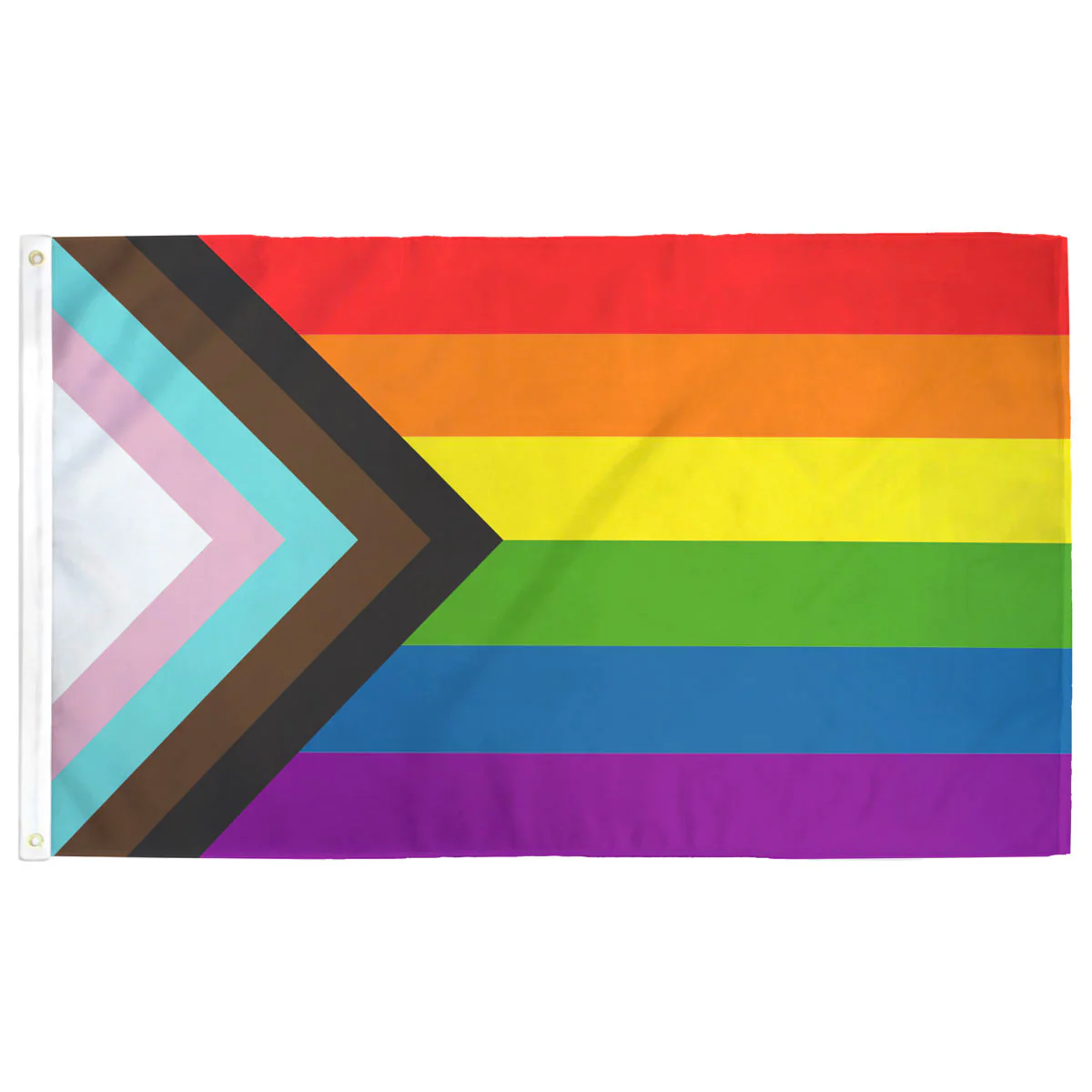 The progress pride flag against a white background. 