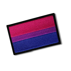 Bisexual pride flag patch on a white background