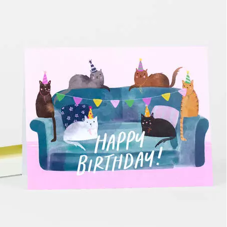 Card - Happy Birthday Cat Couch