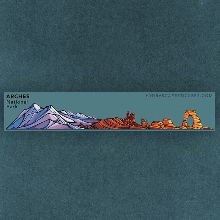Sticker of Arches National Park on a dark blue background