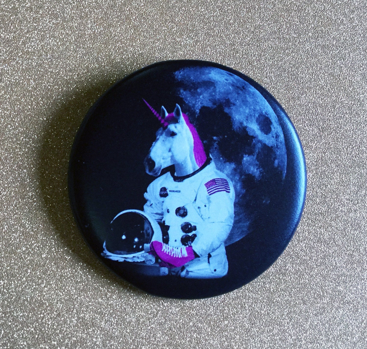 Magnet: 2.25 Inch - Astronaut Unicorn - Color