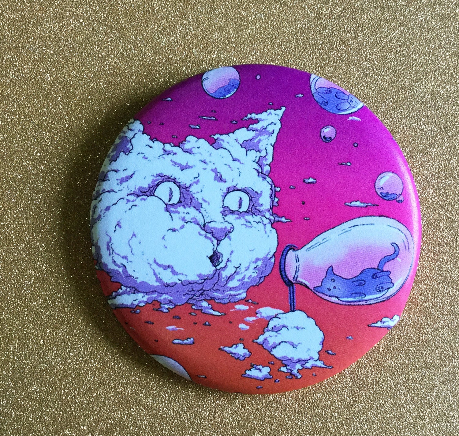 Magnet - 2.25 Inch: Bubble Cat - Sunset