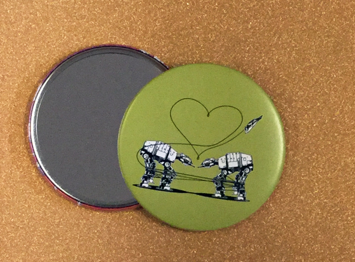 Mirror - 3.5 Inch: Love AT- AT First Sight - Green