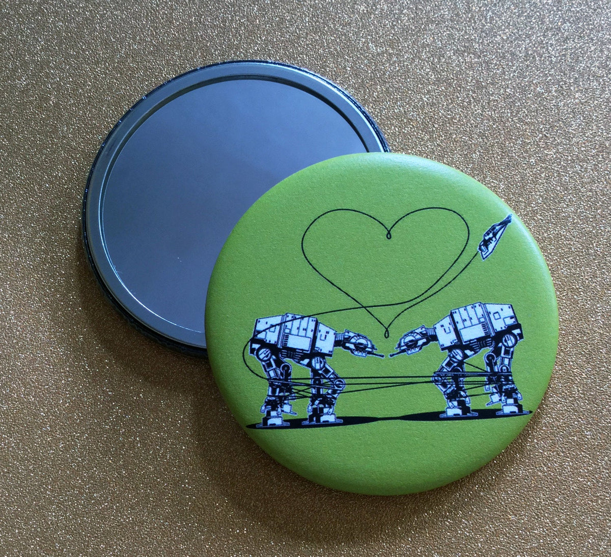 Small Mirror - Love AT-AT First Sight - Green