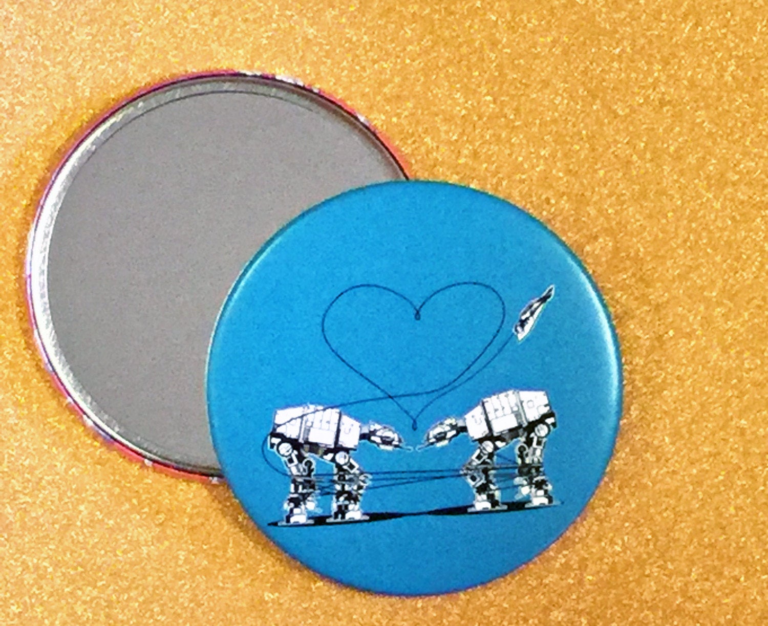 Mirror - 3.5 Inch: Love AT-AT First Sight - Blue
