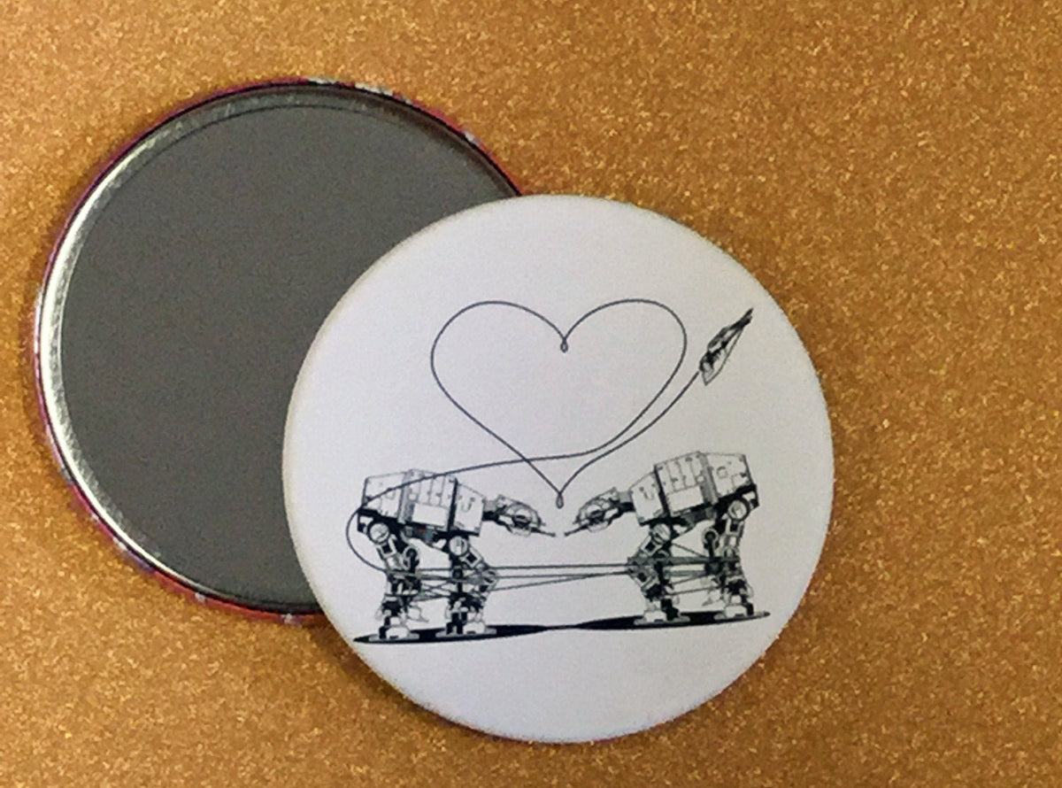 Mirror - 3.5 Inch: Love AT-AT First Sight - White