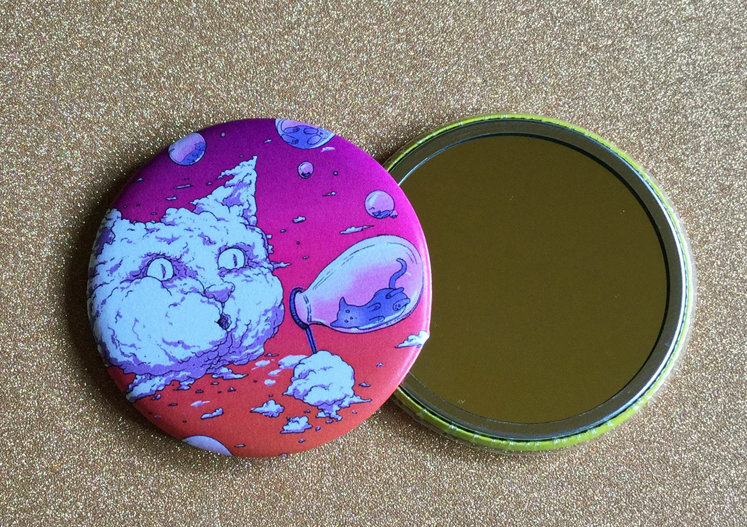 Small Mirror - Bubble Cat - Sunset