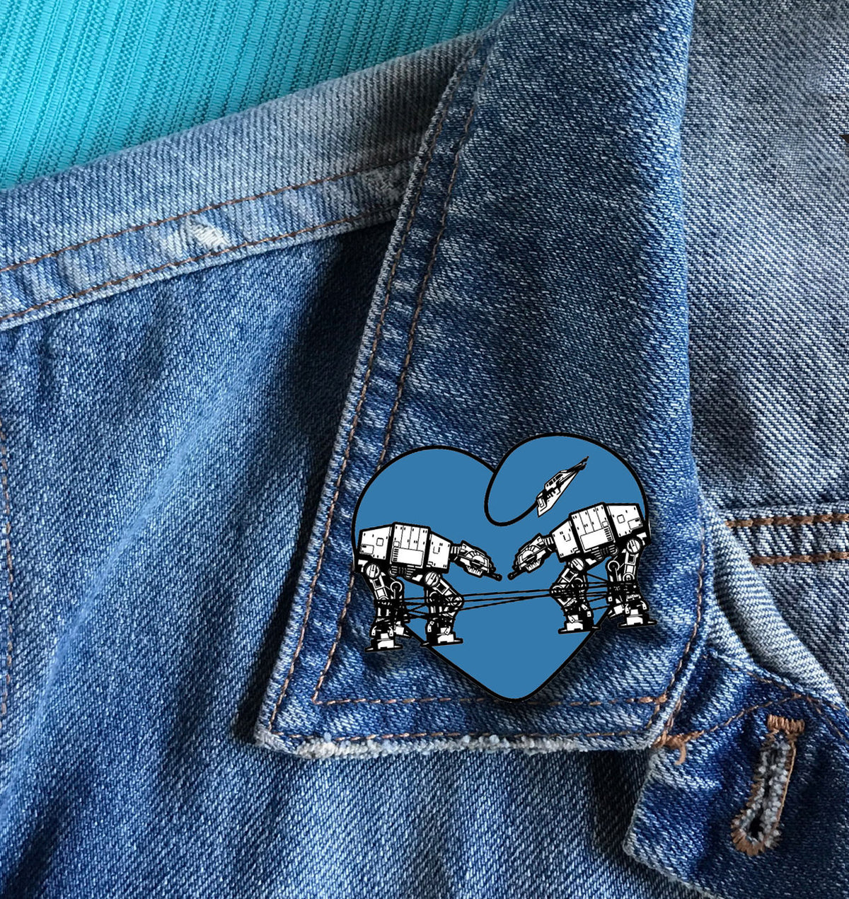 Enamel Pin: Love AT-AT First Sight - Blue
