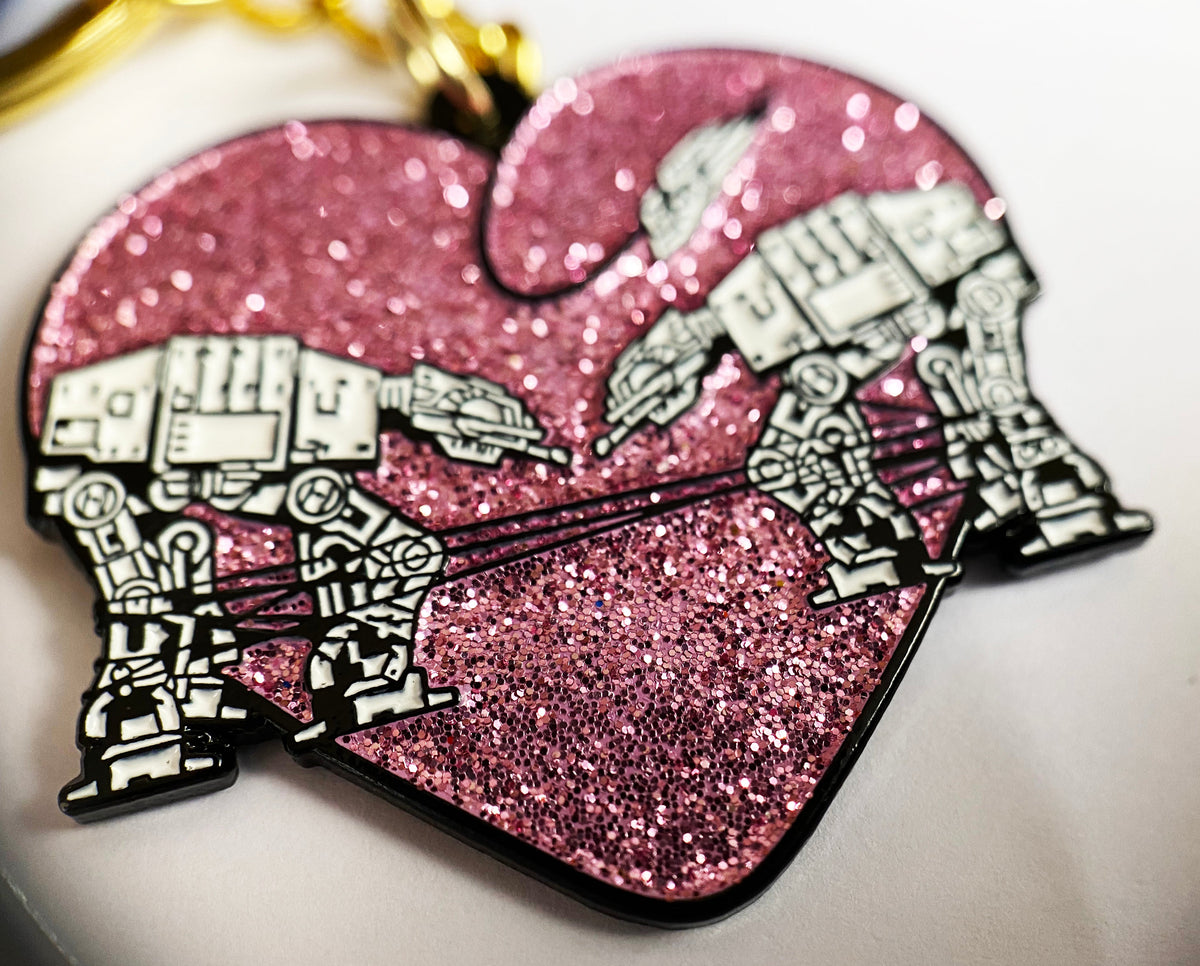 Keychain: Love AT-AT First Sight - Pink Glitter