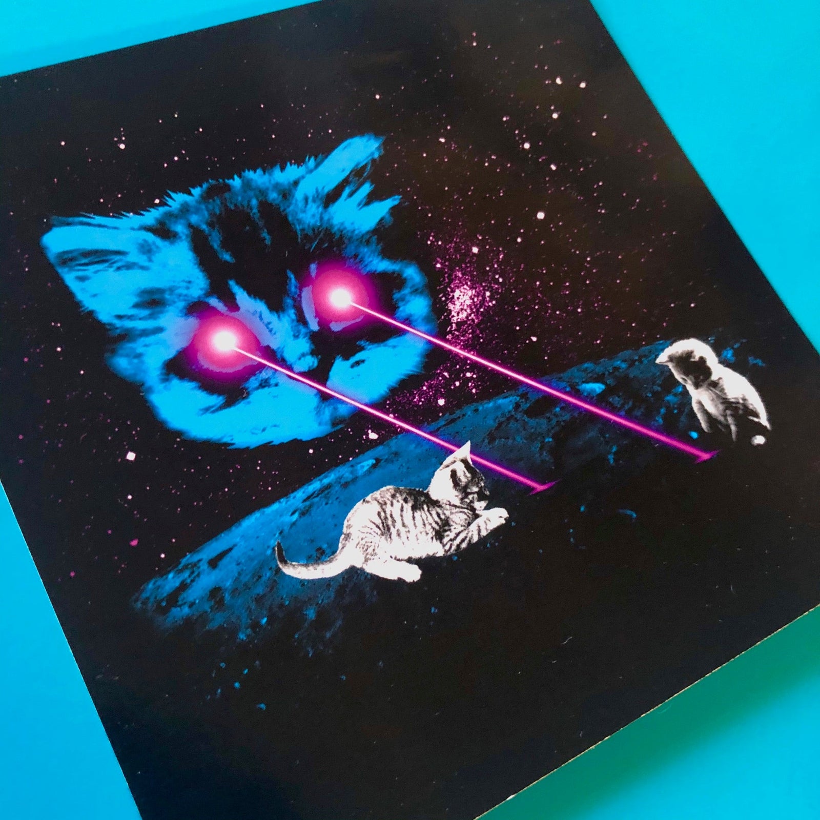 4x4 Sticker - Meta Laser Cat