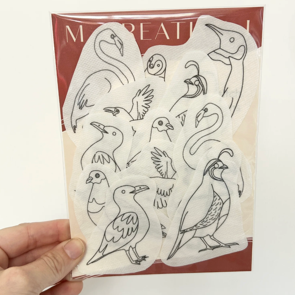 Package of M Creative J Odd Birds embroidery transfers.