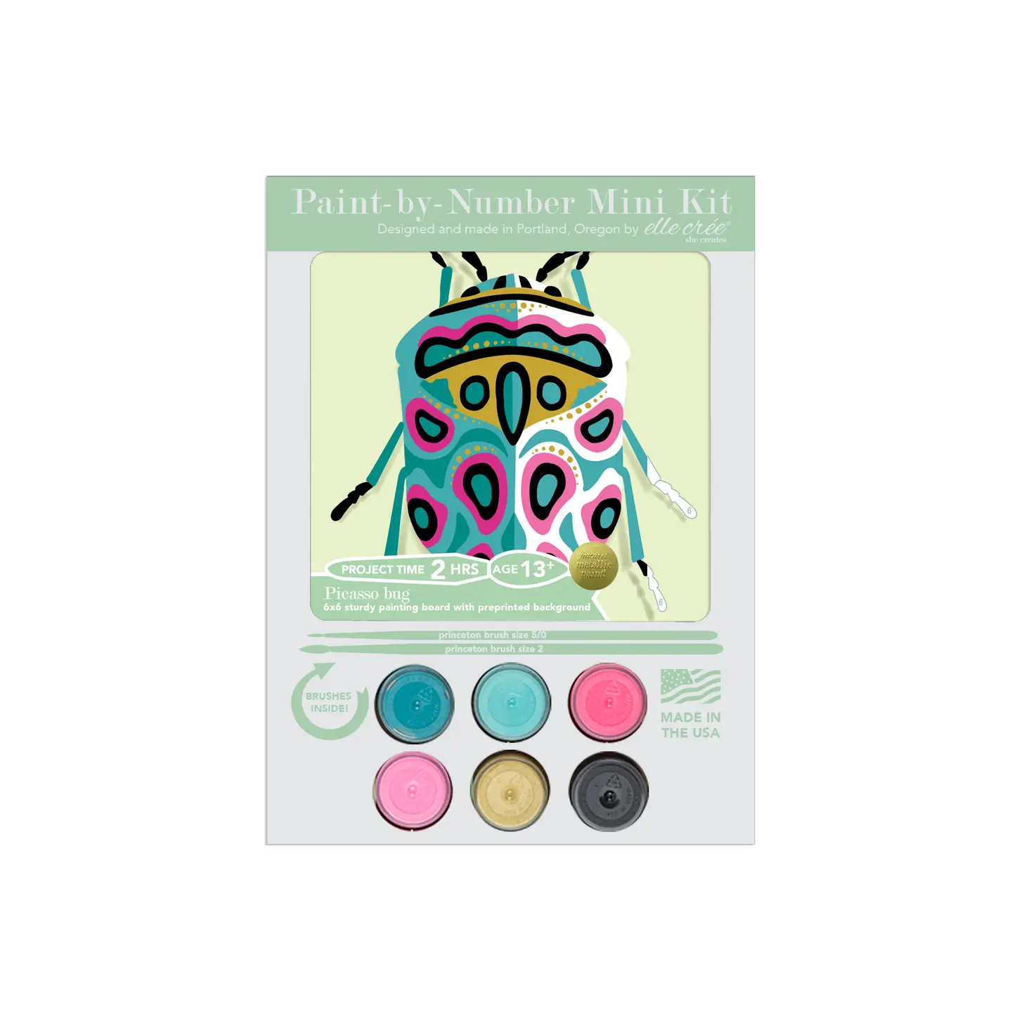 DIY - Kids' Mini Paint By Number Kit - Picasso Bug