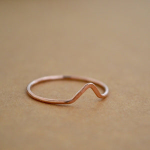 Chevron Ring - handmade precious metal hammered chevron peak stacking ring - Foamy Wader
