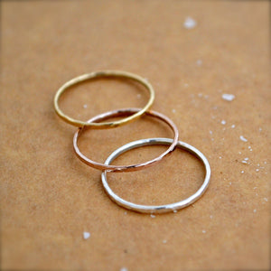 Shimmer Ring - minimalist handmade hammered stacking ring, sustainable jewelry - Foamy Wader