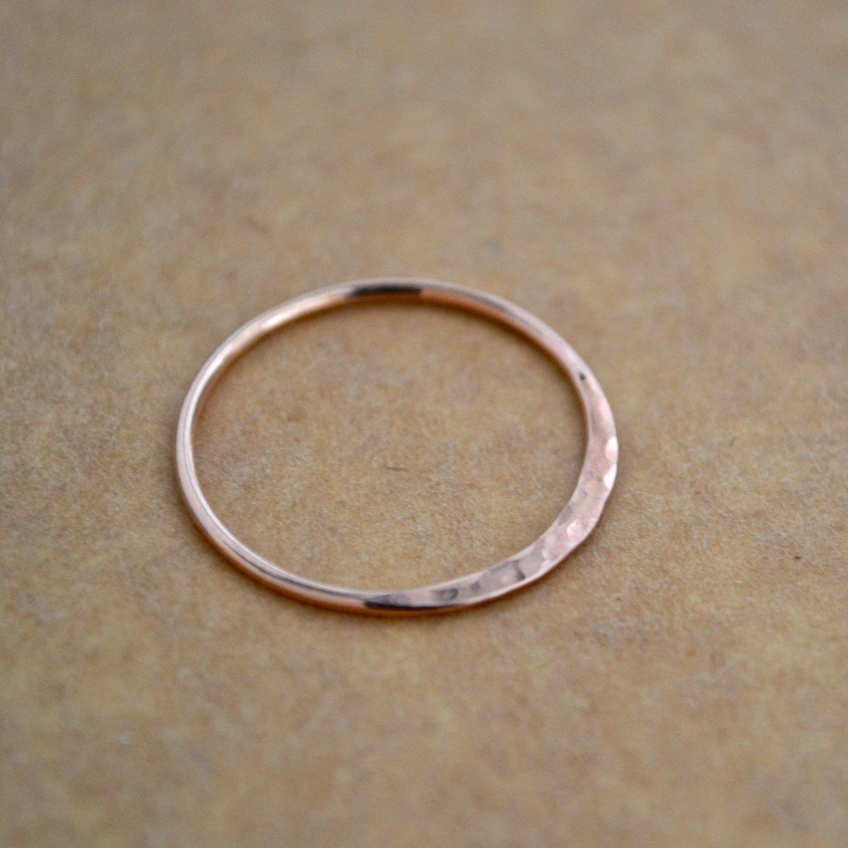 Sliver Ring - handmade thin stacking ring with dappled crescent face - Foamy Wader