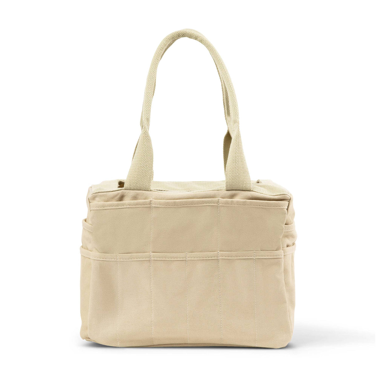 Beige tote bag on a white background