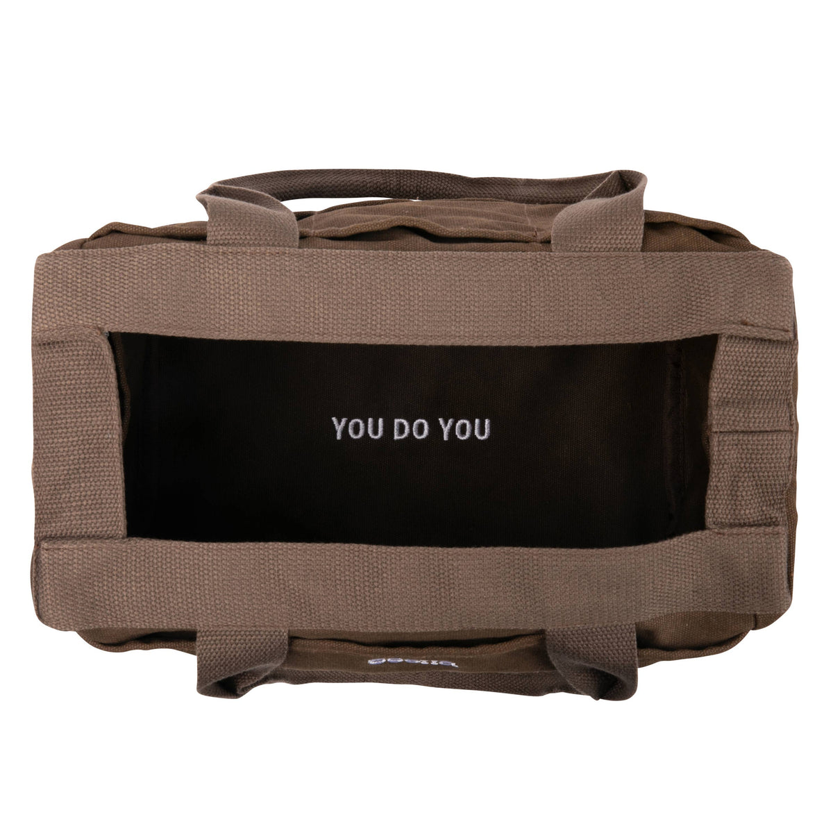 Brown bag with 'YOU DO YOU' branding on a white background