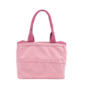 Pink tote bag from the back on a white background