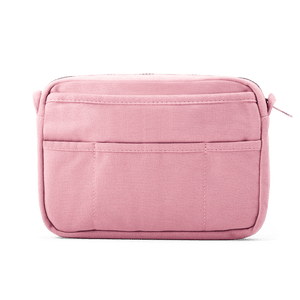 Pink travel pouch on a white background