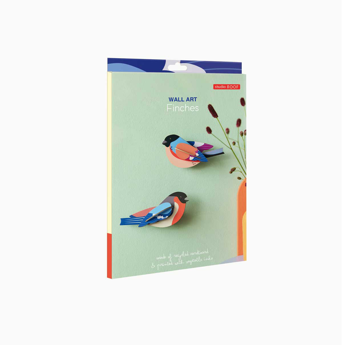 Packaging for the Finches Wall Art paper craft kit from Studio Roof. 