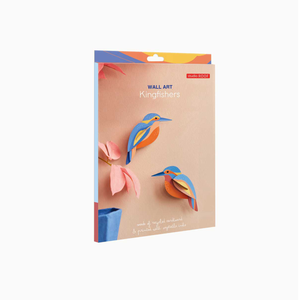 Packaging for a Kingfisher wall art paper craft kit. 