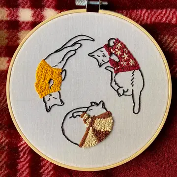 Embroidery Kit - Cozy Sweater Kitties