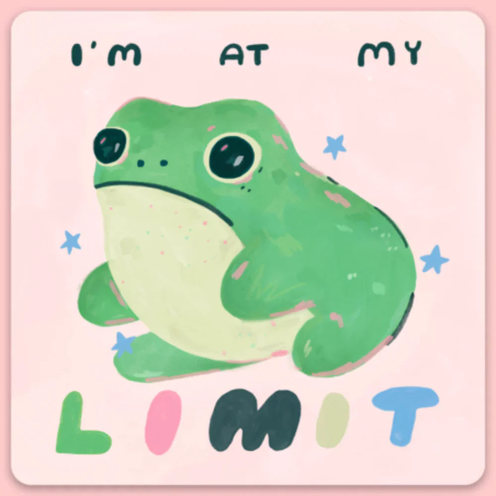 Sticker with a frog and the text "I'm at my limit"
