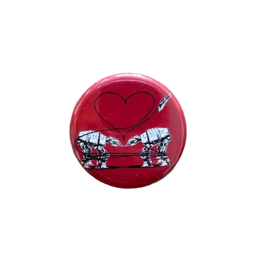Red button with heart design 