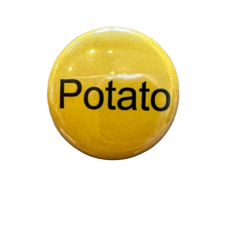 Yellow button with 'Potato' text 