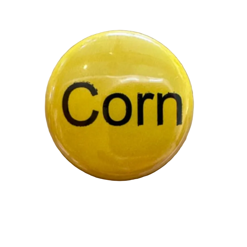 Yellow button with 'Corn' text 