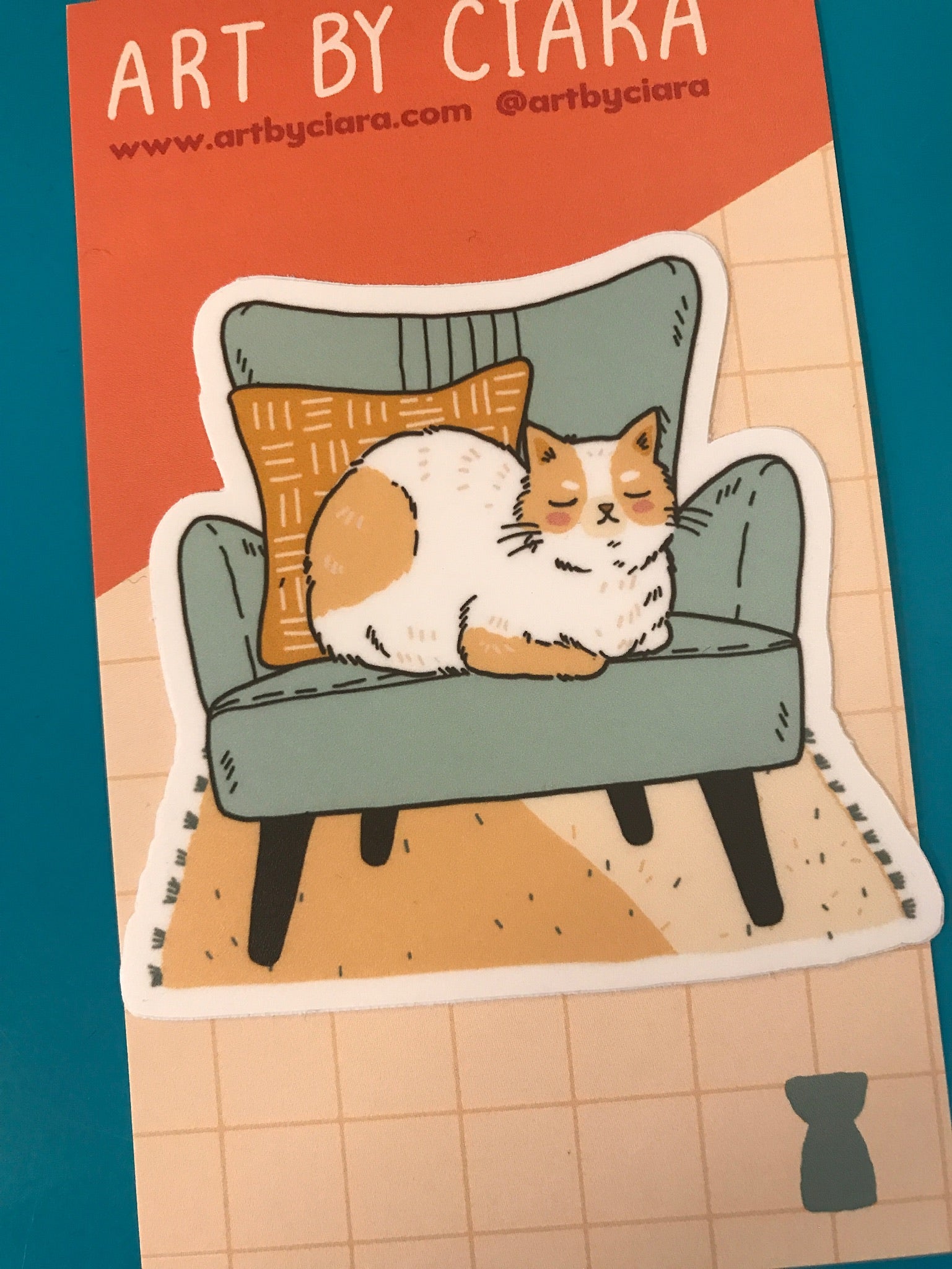 Sticker - Cat on Blue Chair