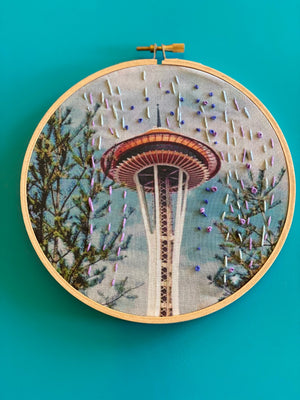 DIY Craft Kit - Embroidery - Space Needle