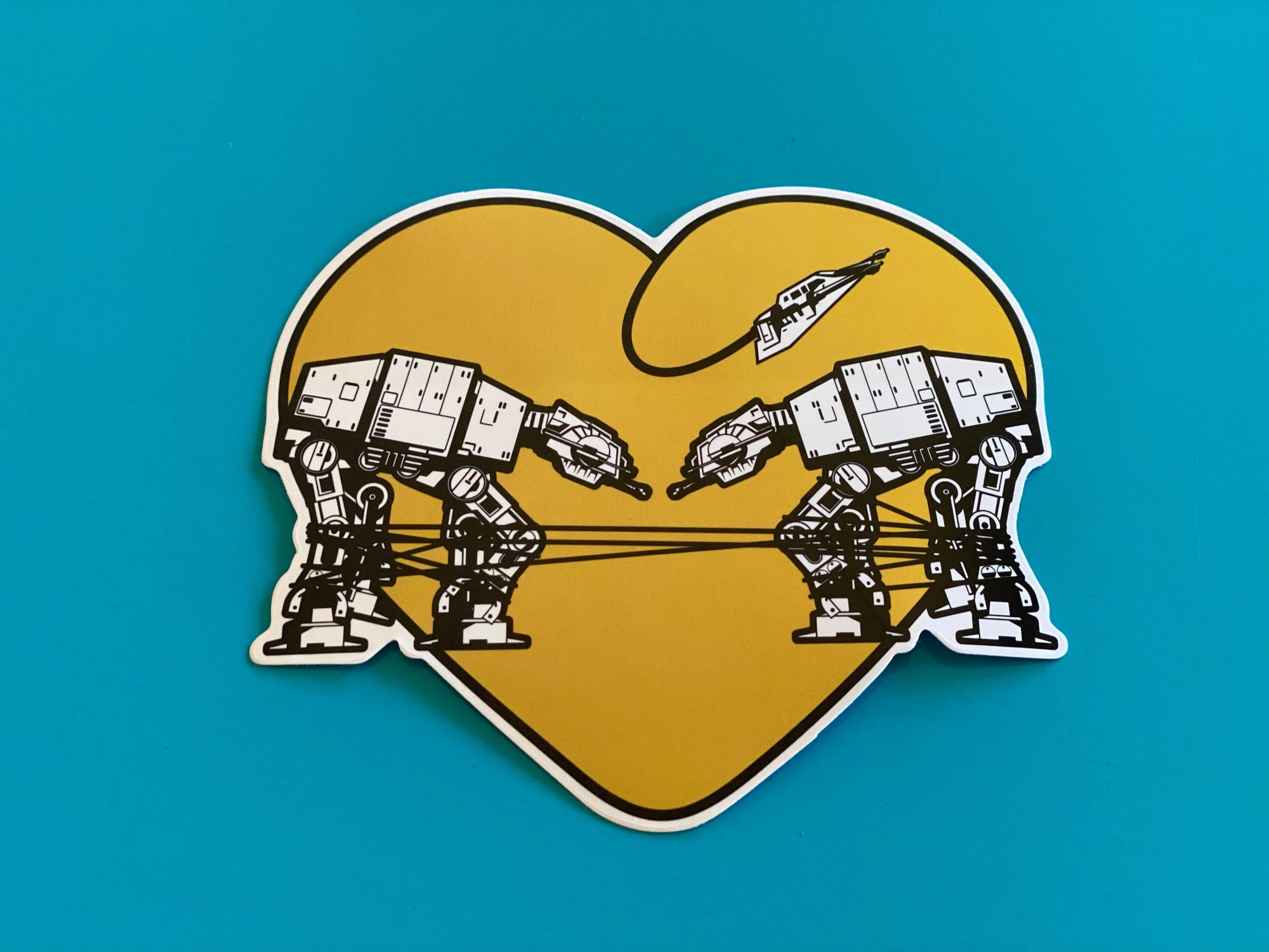 Die Cut Sticker - Love AT-AT First Sight - Yellow