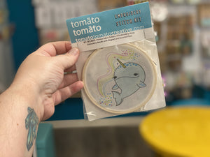 DIY Craft Kit: Narwhal Embroidery Kit