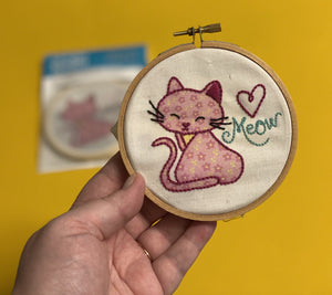 DIY Craft Kit: Kitty Embroidery Kit