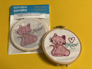 DIY Craft Kit: Kitty Embroidery Kit