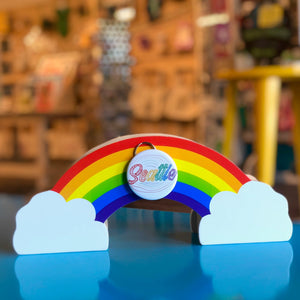 Bottle Opener Keychain - Seattle Rainbow Raindrops
