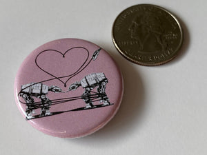 Magnet - 1.25 Inch: Love AT-AT First Sight - Pink