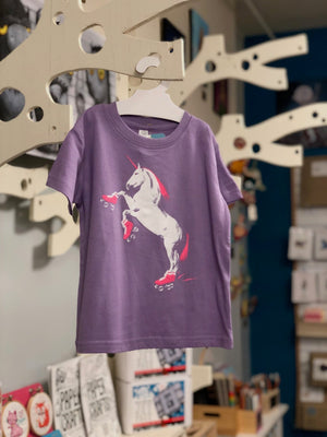 Toddler Shirt - Roller Skating Unicorn - Light Purple - Unisex Crew