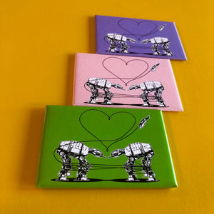 Magnet: 3x2 Inch - Love AT-AT First Sight - Green