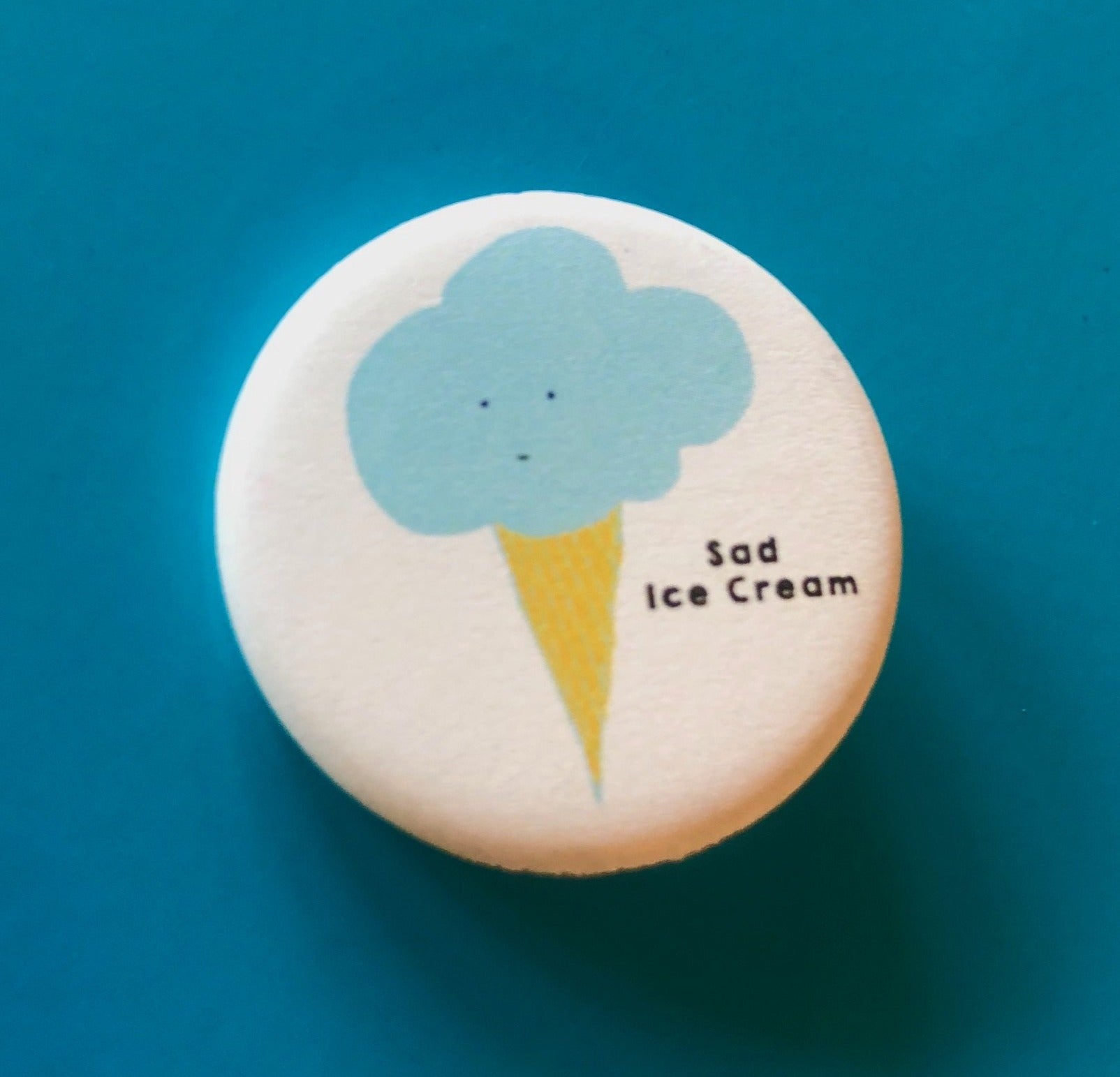 Magnet - 1.25 Inch: Sad Ice Cream Illustration
