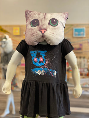 Toddler Dress - Meta Laser Cat