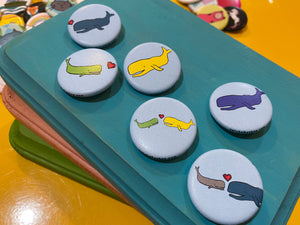 1.25" Button - Whales (Three Pack)