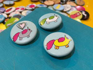 1.25" Button - Chubby Unicorn (Three-Pack)