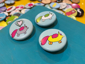 1.25" Button - Chubby Unicorn (Three-Pack)