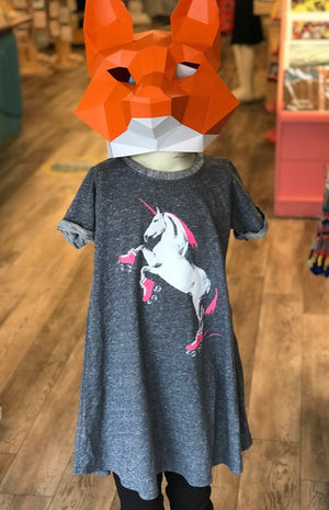 Youth Dress - Roller Skating Unicorn