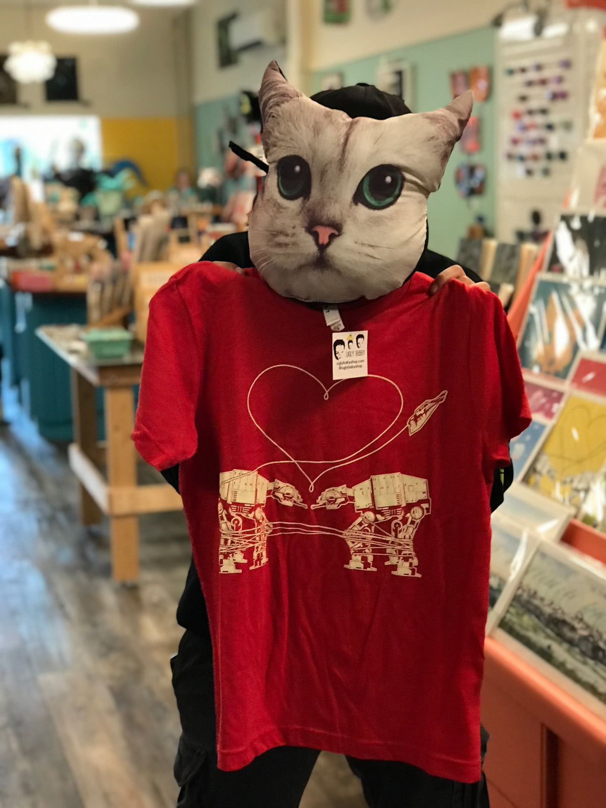 One Off AT-AT Love T-Shirt: Red Crew Neck