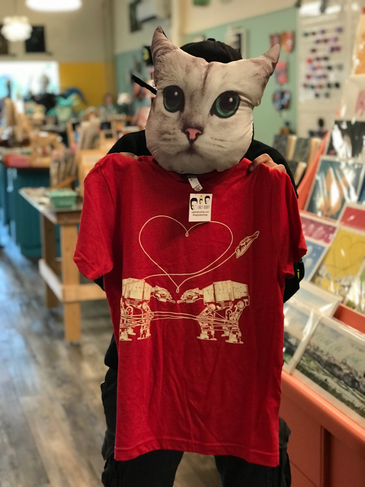 One Off AT-AT Love T-Shirt: Red Crew Neck